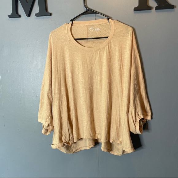 Aerie Tan Relaxed 3/4 balloon Sleeve Tee size large - Picture 1 of 5